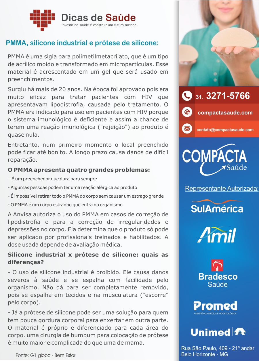 PMMA, Silicone industrial e prtese de silicone